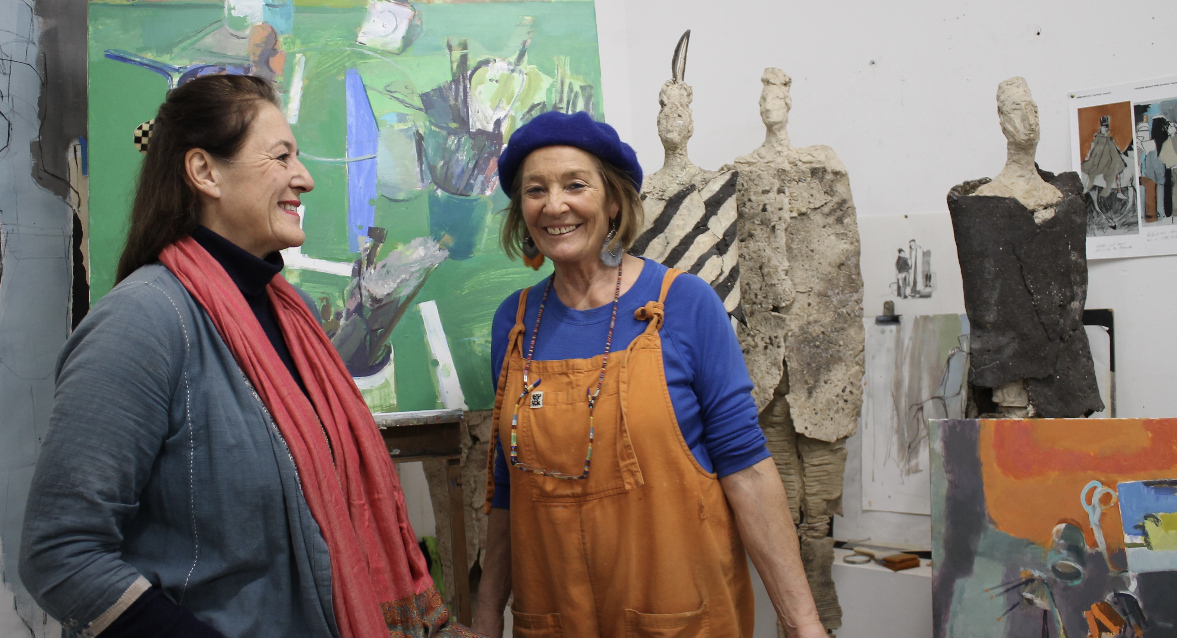 Binny Mathews and Clare Trenchard in the studio